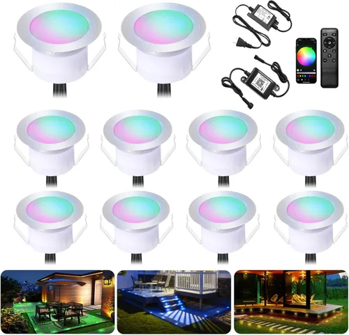 Miniatura 10 de Iluminación RGB para cubierta φ1.22, luces de cubierta impermeables para exteriores, luces de bajo voltaje de 12 V con control remoto, luz