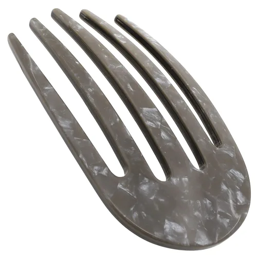 Camila Paris CP3407 - Peine lateral francés pequeño redondeado, gris, hecho a mano, pinzas de pelo de sujeción fuerte para mujer, moño Chignon,
