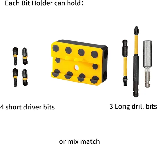 Miniatura 5 de Uniqwamo Soporte de brocas compatible con Dewalt 20 V, organizador de brocas compatible con taladros que llevan hasta 4 brocas en el lateral de tu