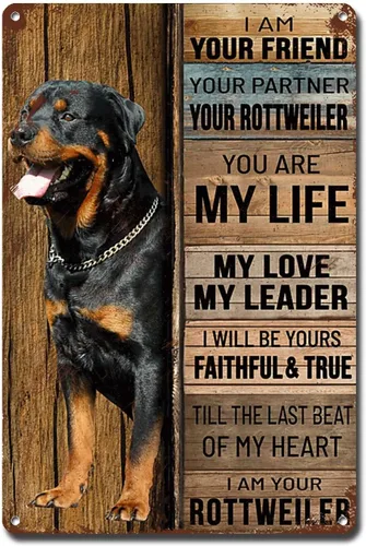 Lygond Letrero de metal con texto en inglés "I Am Your Friend", regalo para amantes de los perros y amantes de los perros de Rottweiler, impresiones