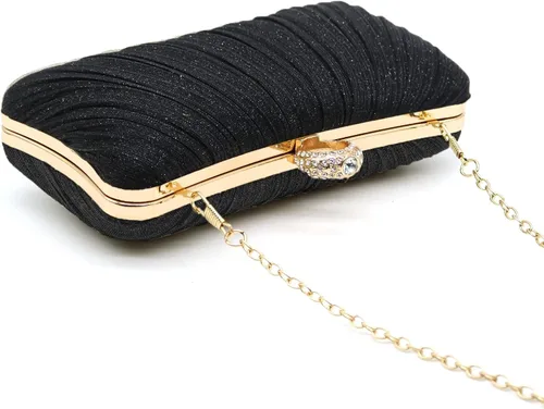 Miniatura 7 de Bolso de noche para mujer, bolso de noche plisado para novia, boda, fiesta, bolso de hombro