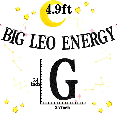 Miniatura 7 de Big Leo - Cartel energético, horóscopo Leo julio/agosto, decoración de pastel de cumpleaños del zodiaco, temporada de Leo, 12 constelaciones