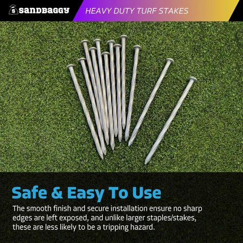 Miniatura 8 de Sandbaggy Estacas de Césped Artificial Galvanizadas de Servicio Pesado de 6" - Clavos de Paisaje en Espiral - Pinchos/Clavijas de Tierra - Césped