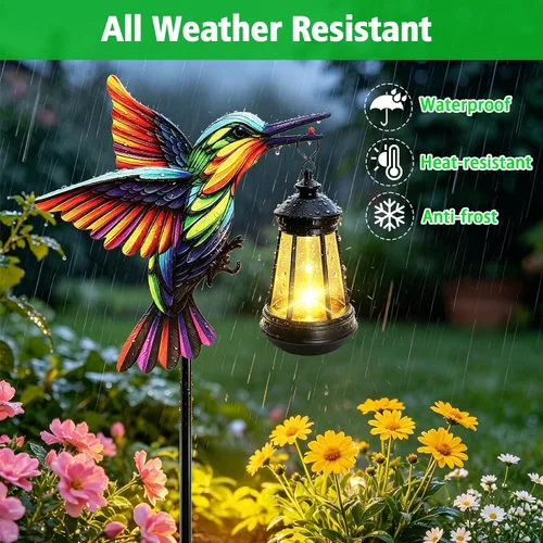 Miniatura 3 de Luces solares de colibrí para decoración al aire libre, estacas de colibrí con luces solares, regalos de cumpleaños para el día de la madre, luces