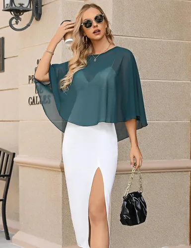 Miniatura 2 de Totatuit Capelets para mujer, capa de gasa, capas de boda, chales y envolturas para vestido de noche