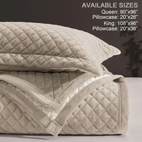 Miniatura 8 de tohrisa Juego de edredón de terciopelo tamaño King, ropa de cama ultrasuave de 3 piezas con 2 fundas de almohada, colcha reversible ligera