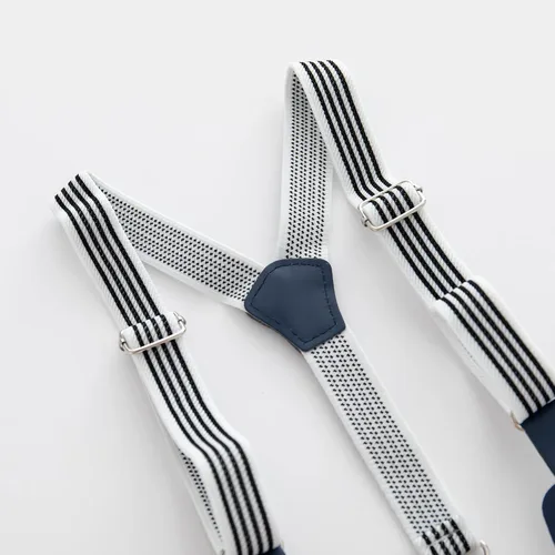 Miniatura 19 de Conjunto de pantalones cortos azules para bebé, trajes formales para bebés