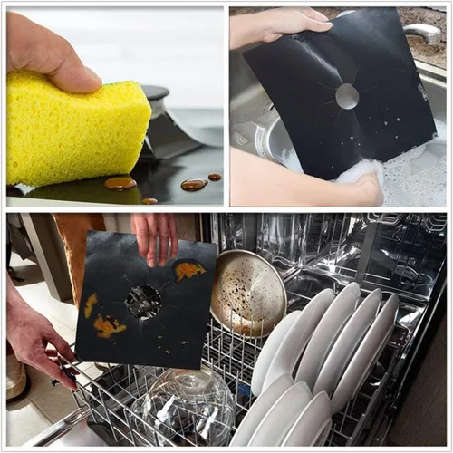 Miniatura 6 de Forlivese Fundas reutilizables para quemadores de estufa de gas, paquete de 10 protectores antiadherentes para quemadores de estufa, tamaño 10.6 x