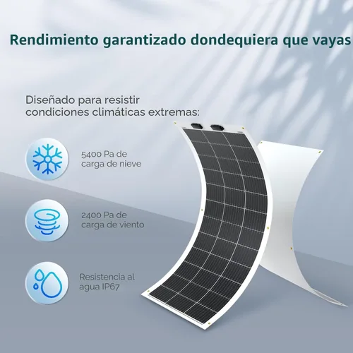Miniatura 4 de Renogy - Panel solar flexible de 100 vatios, 12 voltios, monocristalino, semi-flexible, plegable, mono, cargador fuera de la red para superficies