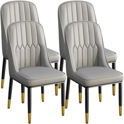 Miniatura 25 de YVYKFZD Juego de 2/4 sillas de comedor, sillas de cocina con respaldo y patas de metal, silla de comedor de piel sintética, silla auxiliar cómoda