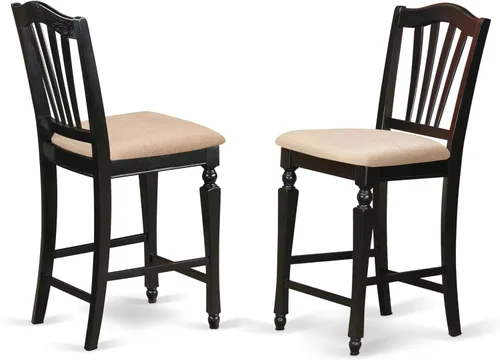 Miniatura 5 de East West Furniture CHEL5-BLK-C - Juego de encimera de cocina de 5 piezas incluye una mesa de comedor cuadrada con hojas de mariposa y 4 sillas