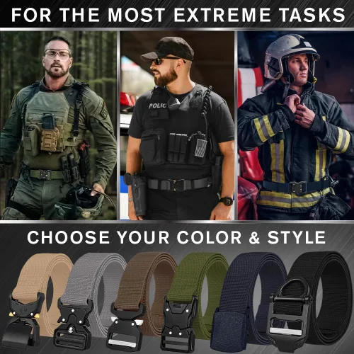 Miniatura 7 de TECEUM Tactical Belt – Heavy-Duty & Quick Release – Military, Work, Rigger, Duty & Utility Belt for Men