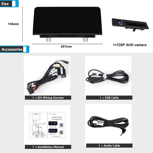 Miniatura 8 de PEMP Pantalla Linux para BMW Serie 3 F30 Sistema NBT CIC, Soporta CarPlay Inalámbrico y Android Auto con una Cámara de Reversa AHD de 720P 2012-2017