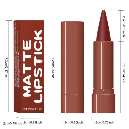 Miniatura 6 de Juegos de delineador de labios mate Nude, de ligero a oscuro, lápiz labial de terciopelo de alto pigmento para maquillaje diario, para mujeres