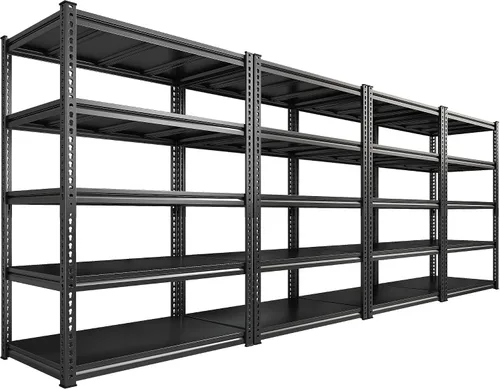 Miniatura 12 de REIBII Estantería de Garaje de 72" de Alto, Estantes de Almacenamiento de Servicio Pesado Carga 2500 LBS, Estantería Metálica de 5 Niveles Ajustable