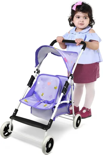 Miniatura 8 de Anivia Silla alta de muñeca de bebé, silla alta de juguete para muñeca (DH010A morado)