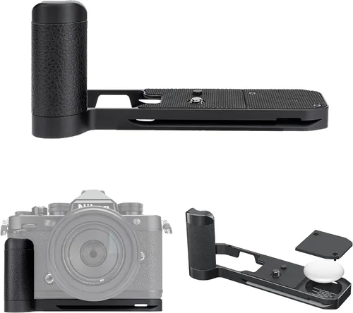 JJC Soporte en L de agarre de mano de metal sólido para cámara Nikon Zf, para soporte Airtag, empuñadura Nikon Zf, almohadillas antideslizantes, con