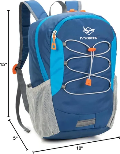 Miniatura 9 de IVYGREEN Mochila de senderismo para niños pequeños para niños o niñas, mochila pequeña para acampar o viajar, Azul, Pequeño, Mochilas Daypack