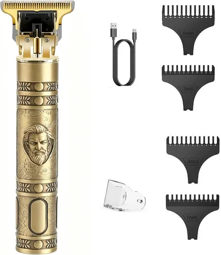 Recortadora de barba para hombre, inalámbrica, con pantalla LCD, juego profesional de corte de pelo, recortadora de pelo recargable, regalo para