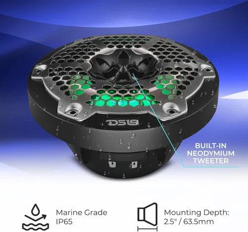 Miniatura 4 de DS18 Hydro NXL-6M/BK - Par de altavoces coaxiales para parrilla de malla de alta gama, altavoces para automóvil de 2 vías con luces RGB integradas