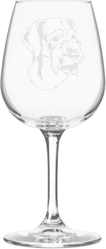Miniatura 328 de Copa de vino de 12.75 onzas con diseño de perro grabado