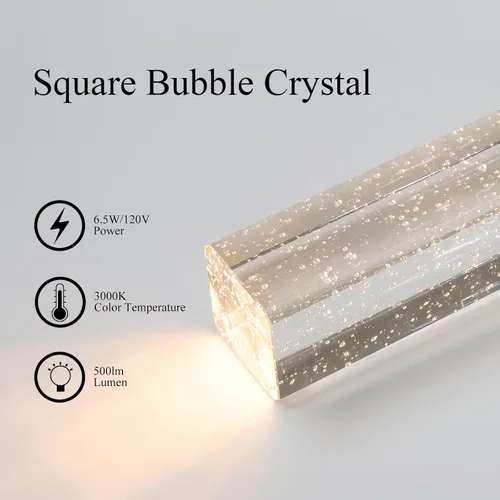 Miniatura 8 de XiNBEi Lighting Lámpara colgante, moderna cocina negra colgante colgante de iluminación con vidrio cuadrado y bombilla LED XB-P1110-SQ-MB