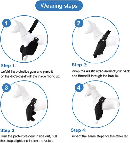 Miniatura 6 de Protectores de codo para perros, manga de tratamiento de callos para heridas y patas delanteras para evitar lamer para perros medianos y grandes, M