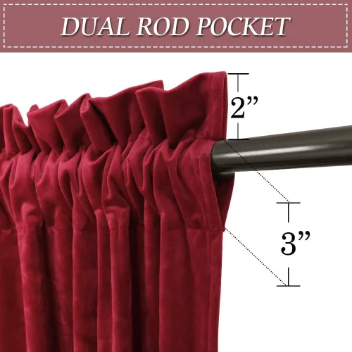 Miniatura 24 de RYB HOME Cortinas opacas de terciopelo para dormitorio, aislamiento térmico, privacidad, luz solar, bloqueo de calor, cortinas lujosas con bolsillo