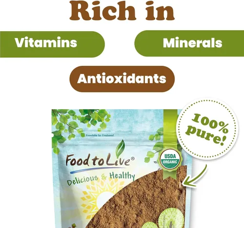 Miniatura 5 de Food to Live Polvo de hongos reishi rojos orgánicos, 12 onzas, superalimento vegano natural para inmunidad y bienestar holístico. Rico