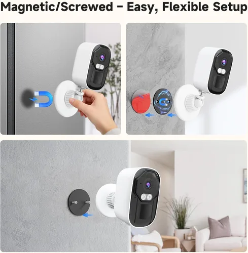 Miniatura 7 de JAIOTlink Cámaras de seguridad inalámbricas para exteriores, cámara de batería de 2.5K, WiFi de 2.4G/5GHz, alarma de foco y sirena