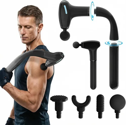Miniatura 8 de Pistola de masaje de tejido profundo con mango de extensión, percusión profesional, masajeador de espalda 2 en 1 desmontable para aliviar el dolor