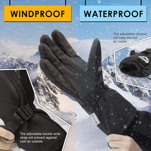 Miniatura 4 de STOMP Guantes impermeables para esquínieve de invierno cálidos 3M Thinsulate Snowboard Snowmobile Guantes para clima frío