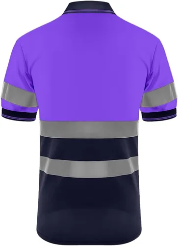 Miniatura 7 de SMASYS Polo de seguridad - Construcción reflectante Hi-viz ropa de trabajo camisetas con bolsillos para mujeres y hombres Púrpura