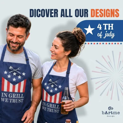Miniatura 5 de Divertidos delantales de cocina – Delantal ajustable para barbacoa de chef – 2 bolsillos y correas extralargas