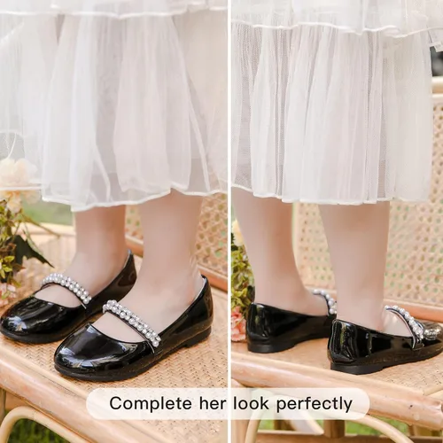 Miniatura 2 de Zapatos de vestir para niñas pequeñas, zapatos de flores, zapatos de princesa, boda, fiesta, zapatos planos para niñas pequeñas y grandes