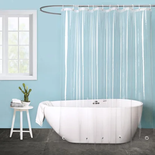 Miniatura 12 de Cortina de baño EurCross con 3 imanes, forro transparente de PEVA 9G, cortina de medio baño 36x72 para ducha