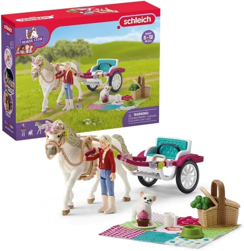 Miniatura 10 de Schleich Horse Club - Juego de caballos de huésped de Hannah, juego de 20 piezas con establo de caballos que incluye yegua, potro, muñeca Hannah