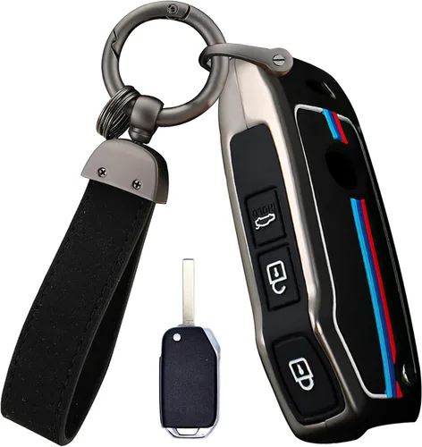 ontto Funda para llave de coche apta para Kia Seltos Forte NIRO Sportage LX Soul Sorento Telluride K5 K3 Sonet Flip plegable llavero de metal piel