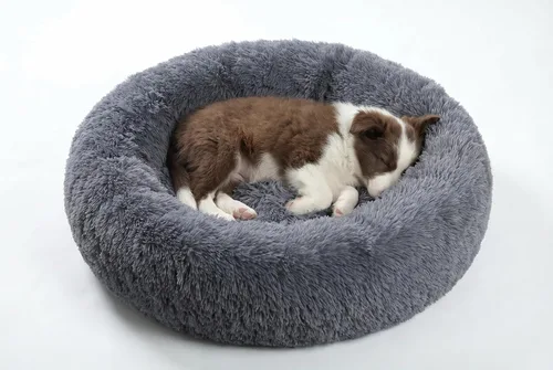 Miniatura 29 de SAVFOX Camas calmantes de felpa para perros, cama de perro de dona para perros pequeños, tamaño mediano, grande y extragrande, cómoda cama para Beige
