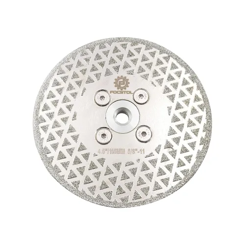 Miniatura 8 de FOCSTOL Discos de molienda de corte de diamante, hoja de diamante de doble cara galvanizada de 4 pulgadas (4.134 in) para granito, mármol