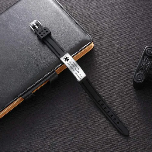 Miniatura 6 de Lam Hub Fong Pulseras de identificación médica ajustables para mujeres y hombres, pulseras deportivas de silicona personalizadas para niños y niñas