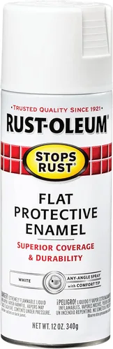 Rust-Oleum 7790830 - Pintura en aerosol antióxido, 12 onzas, color blanco mate blanco (Flat White)