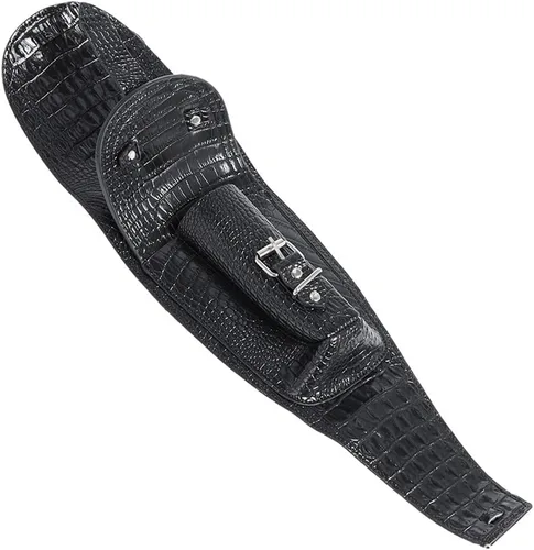 Miniatura 2 de Bolsa de tanque de combustible de cuero sintético para motocicleta, bolsa central de consola de salpicadero, bolsa negra para modelos Harley