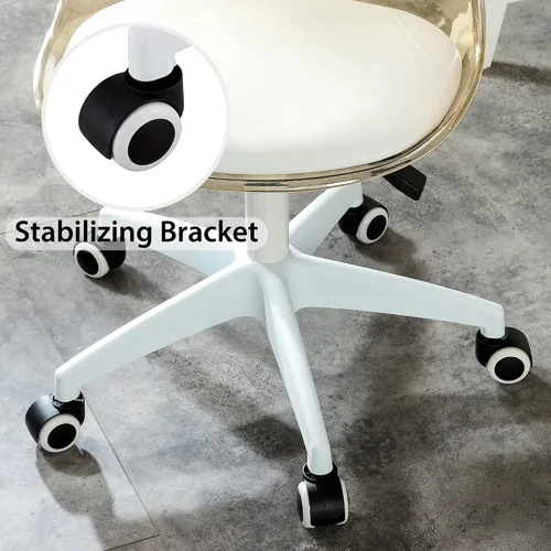 Miniatura 7 de Silla de escritorio transparente, Silla de oficina en casa de plástico, Silla giratoria de plástico para oficina, hogar, maquillaje, espacio