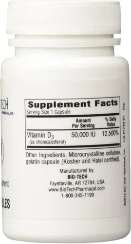 Miniatura 2 de BioTech Pharmacal D3-50 (50.000 UI) - 100 cápsulas (FFP)