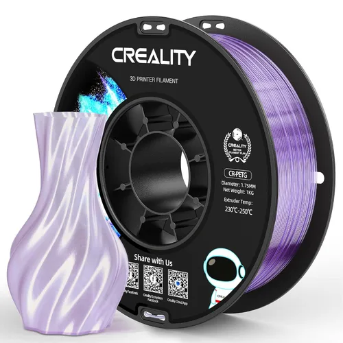 Miniatura 27 de Filamento PETG oficial para impresora 3D Creality de 0.069 in, 2.2 lbs, alta precisión, fuerte dureza, inodoro, mejor flujo, impresión 3D resistente