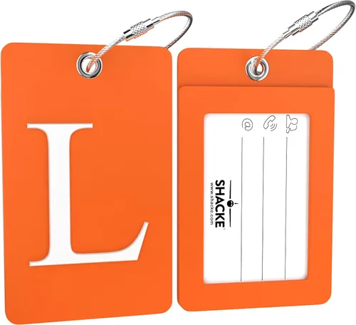 Miniatura 19 de Etiqueta de equipaje con inicial, totalmente flexible, con aro de acero inoxidable, letra G