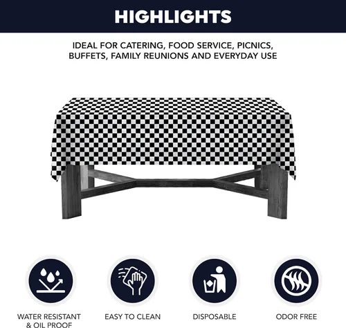 Miniatura 2 de Party Essentials mesa de plástico para banquetes, rollo disponible en 21 colores, 40 pulgadas por 150 pies, negro, Negro