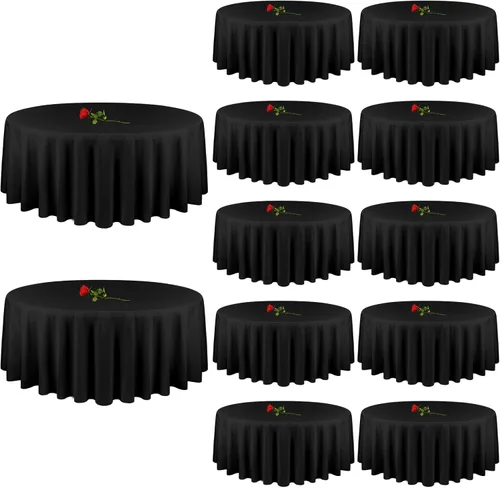 Miniatura 19 de 12 paquetes de manteles blancos, 52 x 52 pulgadas, manteles lavables de poliéster resistentes a manchas y arrugas para mesas cuadradas, mantel