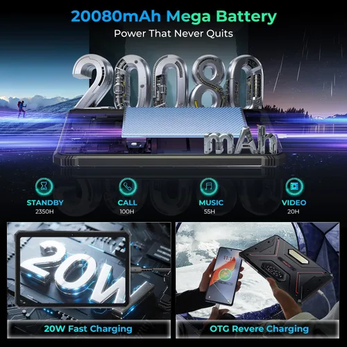 Miniatura 4 de HOTWAV R9 Ultra 5G Tablet resistente, 24GB + 512GB/TF 2TB Android 15 Tablet con lápiz óptico, tabletas impermeables 2K FHD+ de 11 pulgadas, Rojo